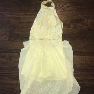 yellow dress dance costume with shorts built in
